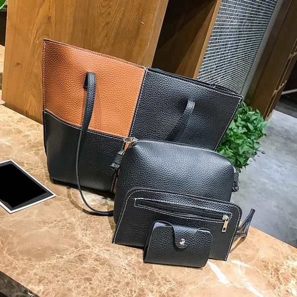 

women four set handbag shoulder bags four pieces tote bag crossbody wallet women bag design handbag d8