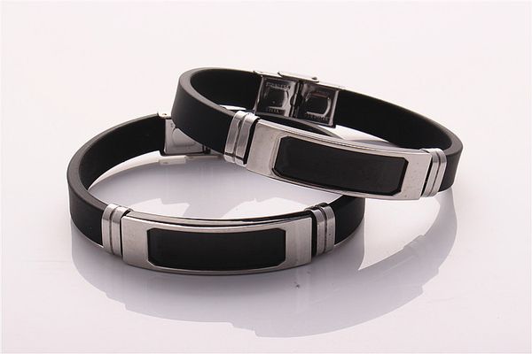 

wind couple bracelet souvenir stainless steel silicone bracelet 1pcs, Black