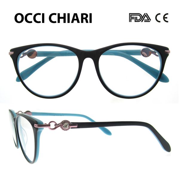 

occi chiari eyeglasses eyewear spectacles oculos fashion acetate glasses frames women black clear lens optical myopia w-corrati