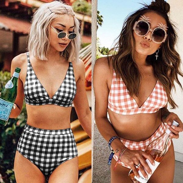 

ms 2019 купальник бикини сетка высокой талии бикини из двух частей, White;black