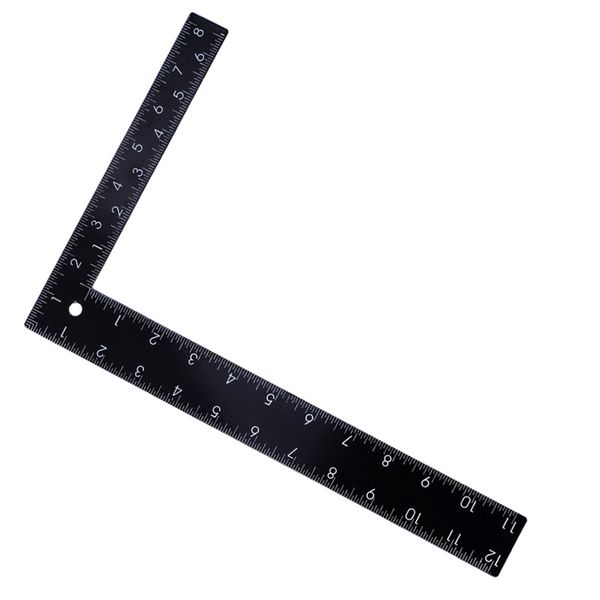 

ruler measuring tool stainless steel metal straight ruler tool 90 degree angle metric try mitre square, Black