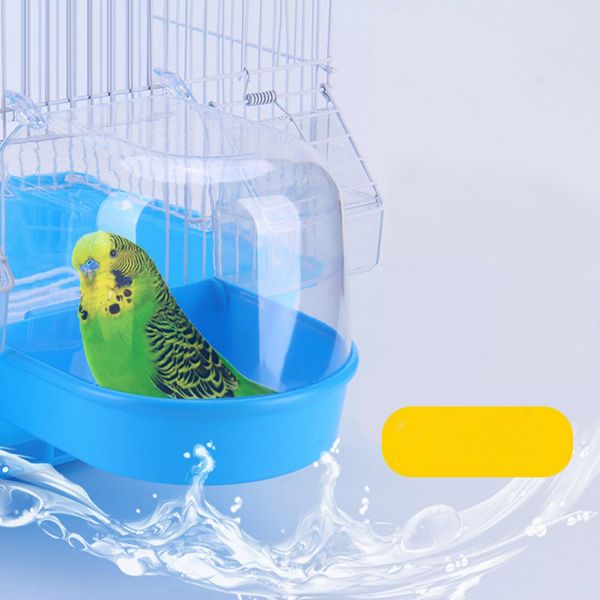 

1pc plastic bird water bath box bathtub parrot for parakeet lovebird bird pet cage hanging bowl parakeet birdbath
