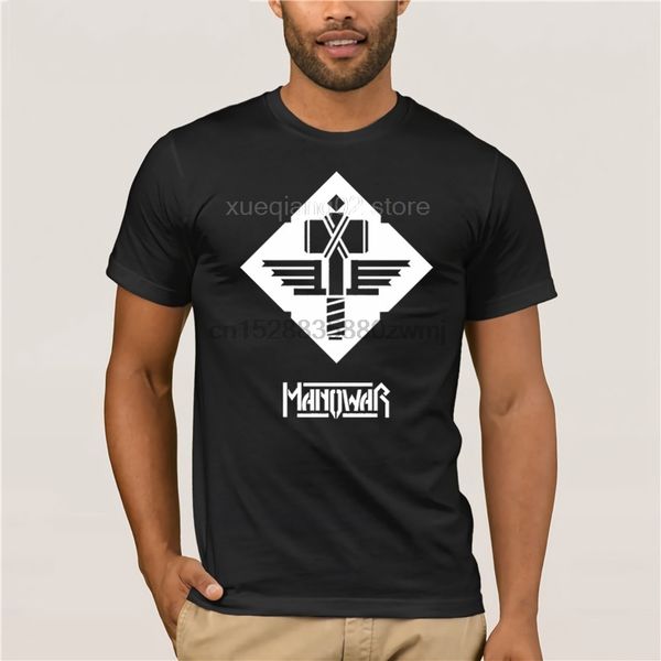 

manowar logo men tees t-shirts short sleeve casual fashion novelty music bands singer rock band the hammer gods of war, White;black