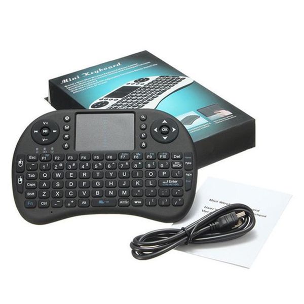 

rii i8 smart fly air mouse 2.4ghz wireless bluetooth keyboard touchpad white multi-color backlit s905x s912 tv android box t95 x96 remote