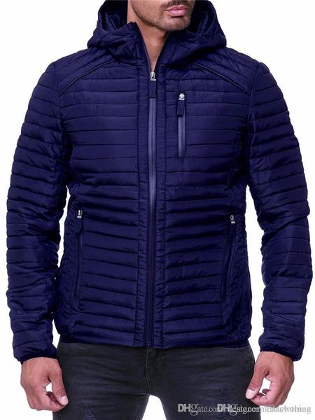 

designer mens down jackets winter solid color hooded mens fleece jacket thick casual male clothing with zipper, Black