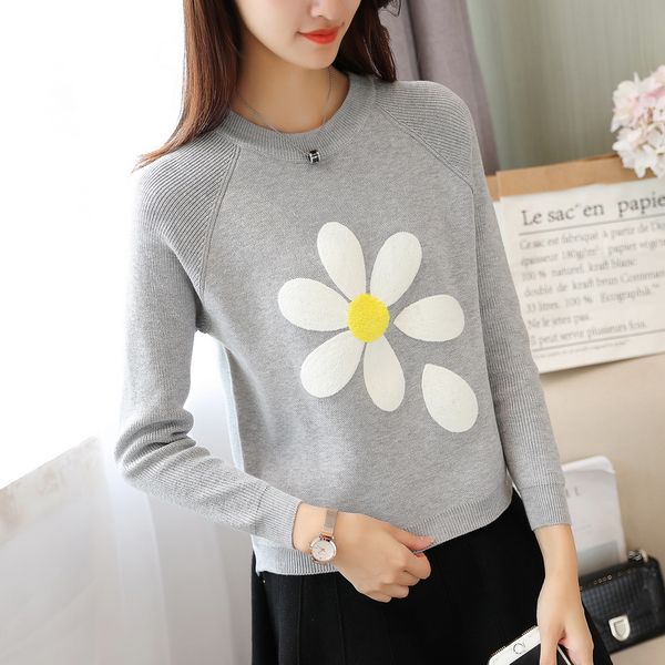 

5619 to film the new sunflowers sweater 40 4 row 3, Black;white
