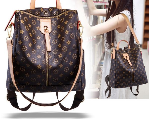 

женщины мужчины кожаные рюкзаки высокое качество женский винтаж рюкзак дорожная сумка mochilas feminina школьные сумки для девочек