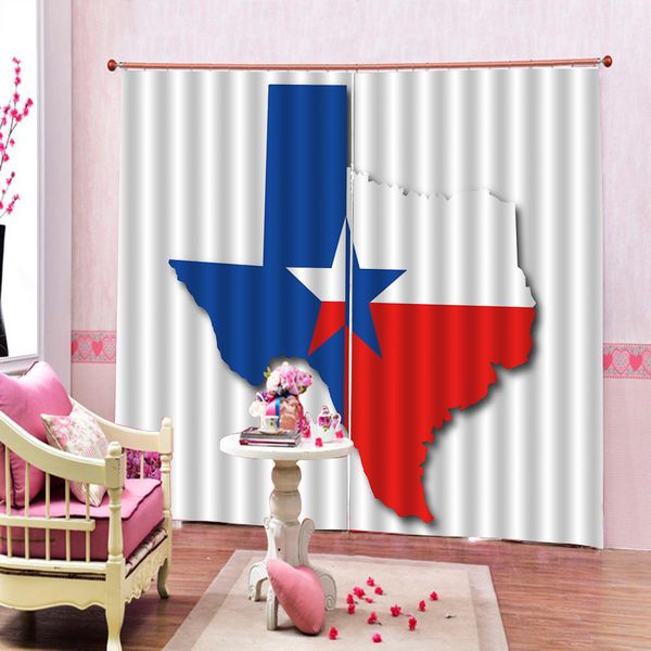 2019 Custom Flag Red Blue Star Blackout Curtain Print Photo For Living Room Bedroom Window Curtains Setsleft And Right Side From A1048874333 137 69