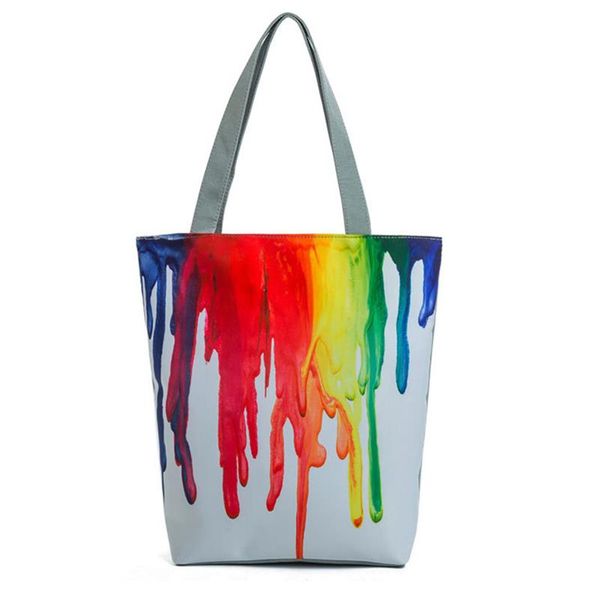 

casual colorful snow tree printed female tote bag canvas women handbag fashion lightweight ladies shoulder bags
