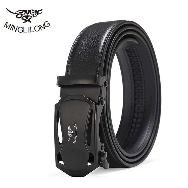 

genuine cowskin leather belts cool belts black with automatic buckle, Black;brown