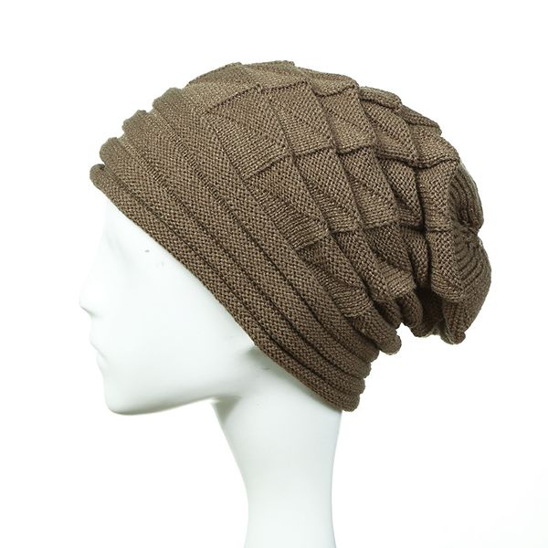 

nuanqi002 men casual wrapped knitted beanies hat new winter plaid acrylic riding skullies gorras for women, Blue;gray