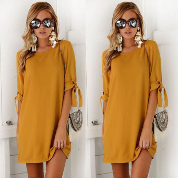 

women causal soft dress short sleeve summer dress loose casual women ladies drssess
