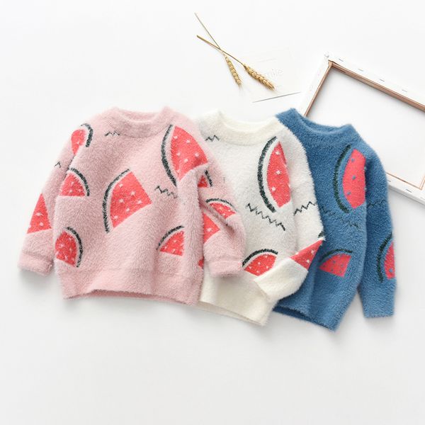 

toddler girl sweater christmas girl winter clothes warm knitted baby girls sweaters cute cotton girls pullovers kids 3-10y, Blue