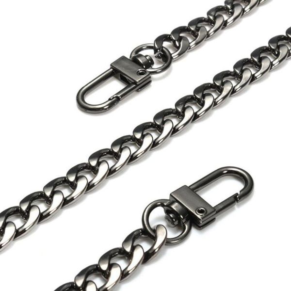 

durable long diy replacement belt shoulder strap fashion accessories electroplated easy install metal bag chain, Black