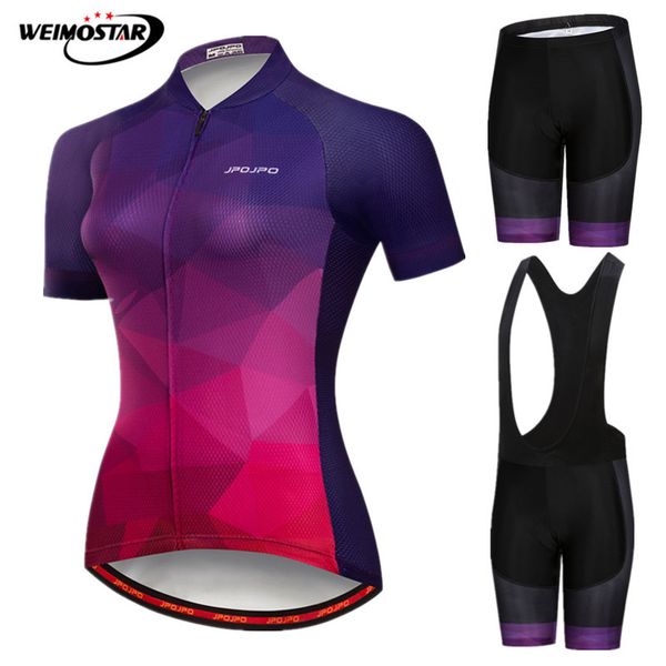 

weimostar pro cycling clothing women team racing sport cycling jersey set quick dry mtb bike clothing anti-uv bicycle clothes, Black;blue
