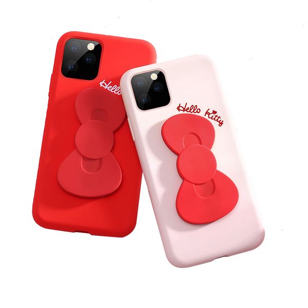 

для телефона случаи iphone11 pro max xr xs hello kitty серии с телефона держатель жидкая силиконовая защитная объектива мягкий и анти-столкн