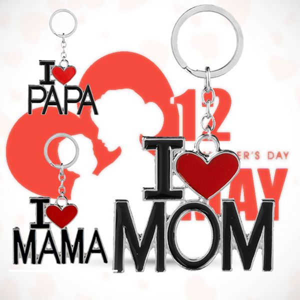 

#30(dad) pendant family mama trinket beautiful gift car key ring mother's day spouse fashion papa i love dad keychain #28(mama