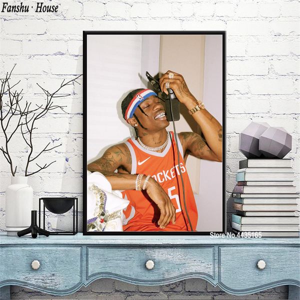 

travis scoposter rapper music star posters and prints canvas painting wall art picture for living room home decoration new