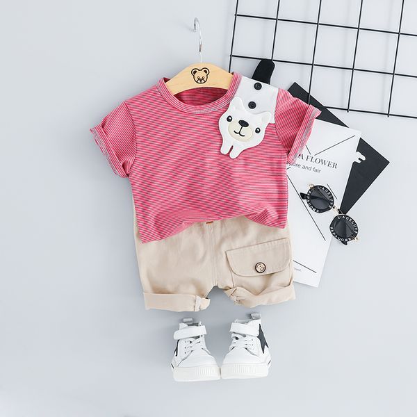 

hylkidhuose 2019 summer toddler infant clothing sets baby girls boys clothes suits rainbow t shirt shorts kids children costume, White