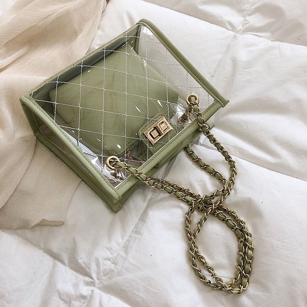 

advanced transparent small bag women 2019 korean foreign style joker shoulder bag fashion mother messenger