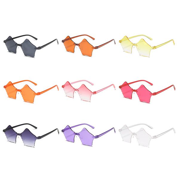 

children's styles 9 colors pc star shape glasses jelly color frameless one piece sunglasses kids street ssun glasses eyewear accessory, White;black
