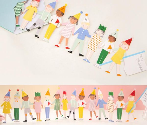 

с днем рождения поздравительная открытка дети рука об руку подарок пригласительный билет творческий diy благословение карты с конвертом