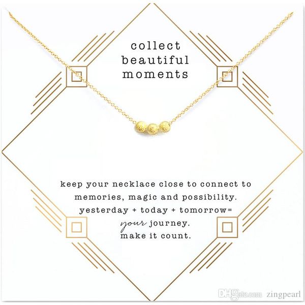 

fashion frosted beads pendant necklace golden silver with card round bead clavicle necklace for women jewelry gift
