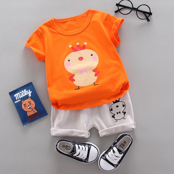

kids set fashion summer children sets lion t shirt + short pant for toddler boys clothing set girl clothing casual sport outfit, White
