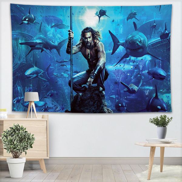 

custom aquaman wall tapestry home decorations wall hanging forest tapestries home birthday party decoration,100x150cm,140x250cm