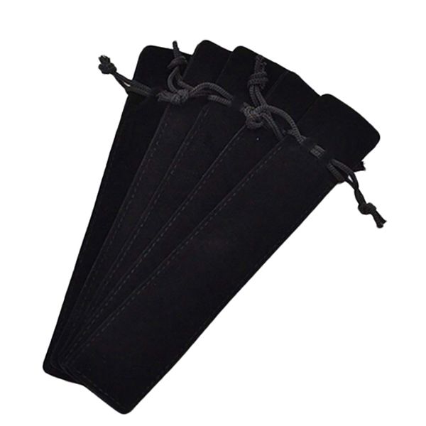 

50 pcs black velvet pen pouch sleeve holder single pen bag case pencil bag