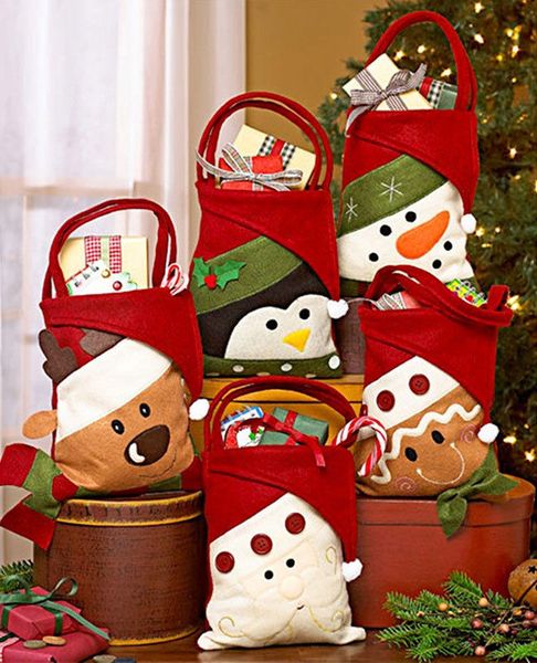

new xmas christmas santa claus elk snowman candy bag gift pocket pouch kawaii