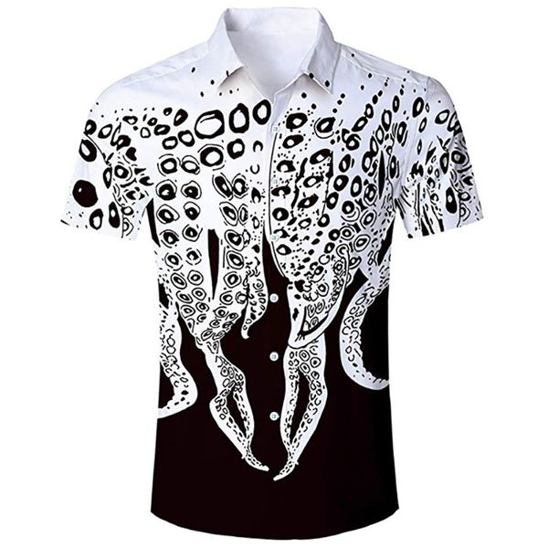

2019 mens shirt new fashion summer casual men's new style fashion print short sleeve casual shirt 40, White;black