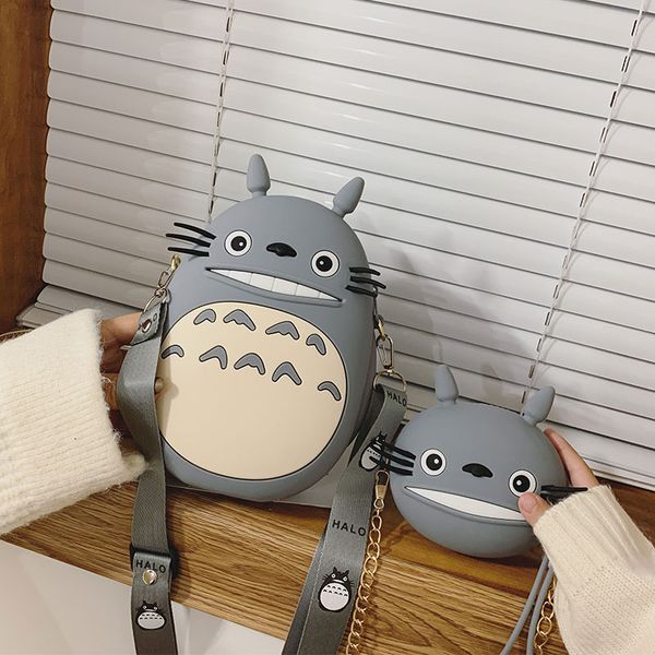 

cute cartoon totoro shoulder bags luxury handbags women bags designer girls portable purses and handbags chain messenger bag