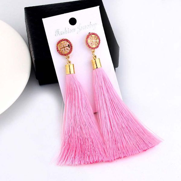 

new bohemian long tassel dangle earring for women multicolor fringe drop earring ethnic fashion jewelry accessories, Silver