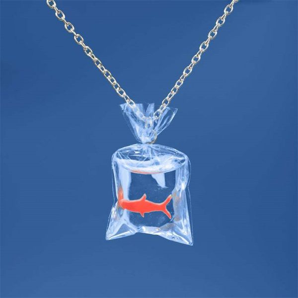 

1pair koi fish water bag pendant necklace for women new trendy girls graceful joker jewelry party gift decor, Silver
