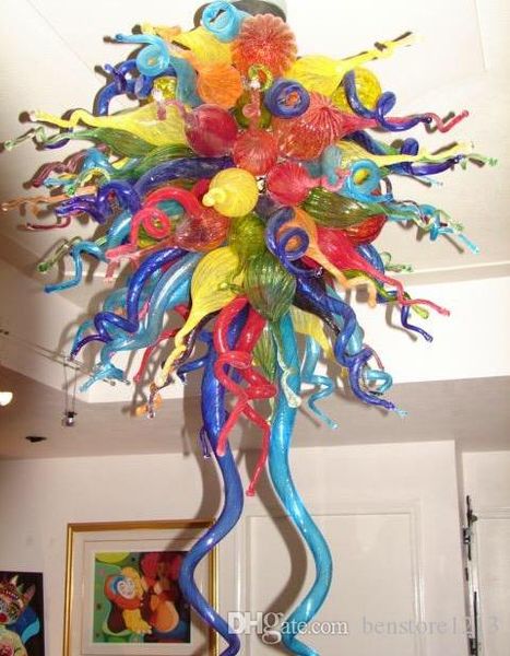 

colorful 100% mouth blown borosilicate murano glass pendant light art colorful chandelier home modern led ceiling lamp