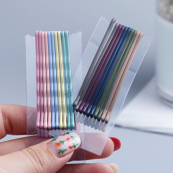 

10pcs bobby pin for girls women auxiliary hair clip colored child cute painte metal hairpin accessories hairgrips barrettes 6cm, Slivery;white