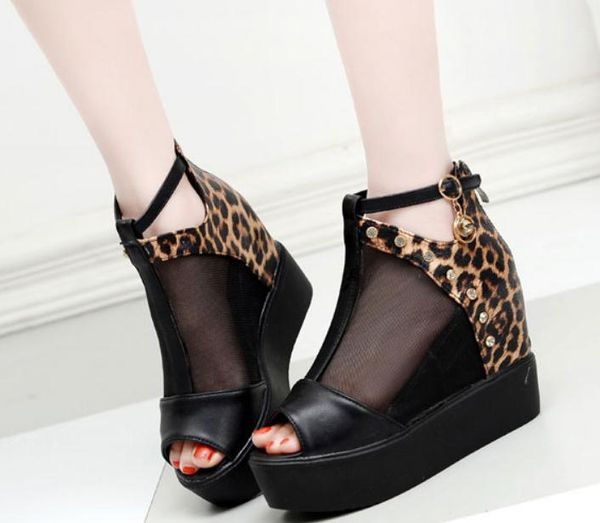 

2019 women's sandals in summer with new style slope heel thick bottom waterproof table @81, Black