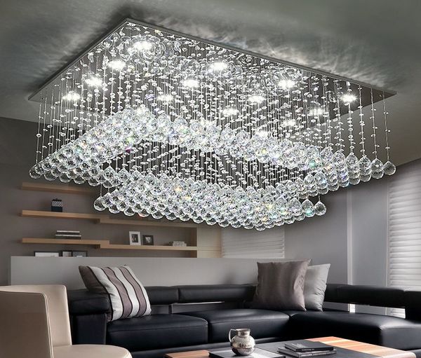 Modern Crystal Chandelier For Ceiling Large Living Room Flush Mount Led Lighting Fixture Crystals Home Cristal Lamps Llfa Chandelier Fan Ceiling Fan