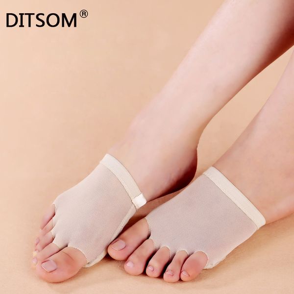 

2019 lyric dance shoe for ladies foot thongs half sole five toe holes for modern dance twist shoes fitness ballet shoes