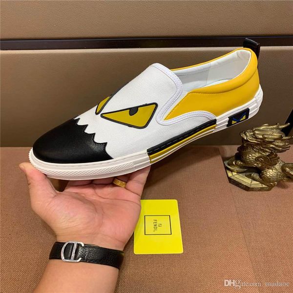 

20fw new canvas driving shoes men green black yellow white vulcanized lazy canvas shoes mens designers sneakers fashion men yetc5
