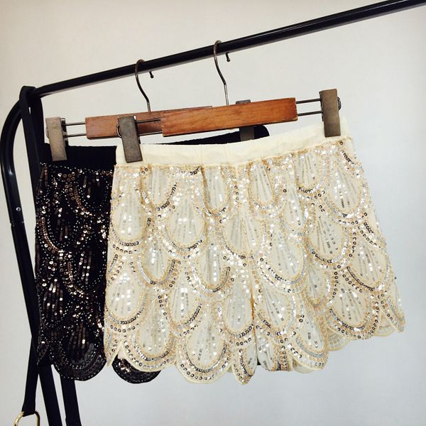 

summer shorts women sequins shorts 2020 new summer casual, White;black