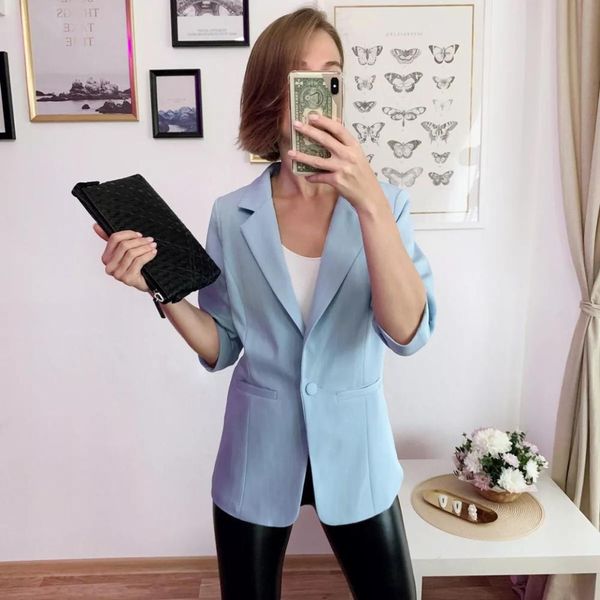 

plus size 5xl 6xl 7xl women blazer 2019 summer new striped blaser pockets single breasted notched three quarter business suits, White;black