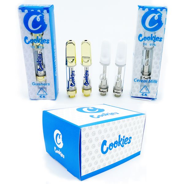 

Тележки с печеньем Пустые картриджи Vape с упаковкой Одноразовые для 510 ниток Vape pen Керамическая катушка 0.8 мл 1.0 мл Атомайзер Стеклянная емкость