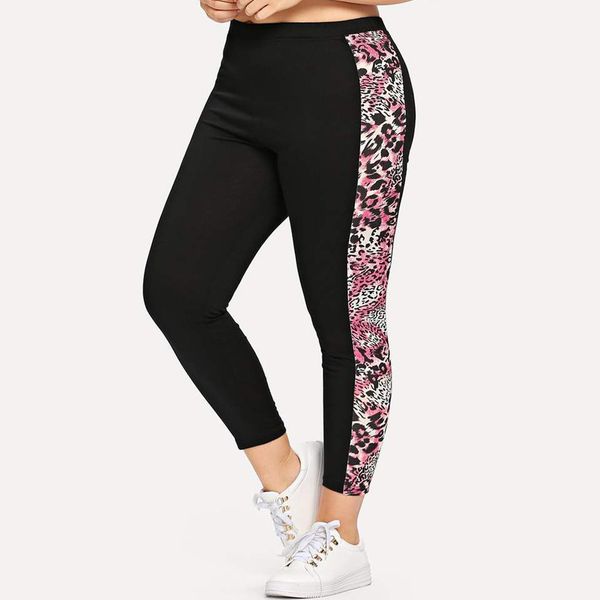 

long leisure pants women bottoms autumn spring female clothes print jogger haren pants sweatpants sportswear trousers#j30, Black;white
