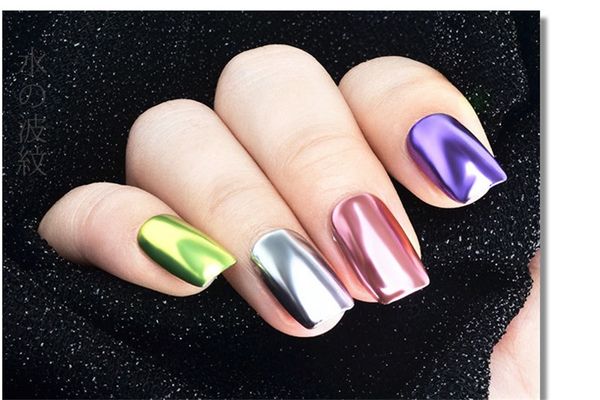 

wholesale 20 colors choosed nail glitter titanium gold powder mirror powder web celebrity water ripple nail mirror flour, Silver;gold