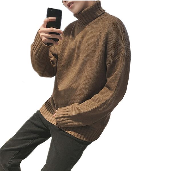 

bb-c1240 2018 new autumn and winter men fashion high collar handsome loose joker students long sleeve sweater wholesale, White;black