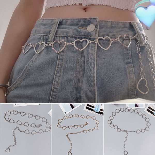 

women fashion love heart waist chain waist belt long designer tassel fringe chain gold silver for dress thin metal female, Black;brown