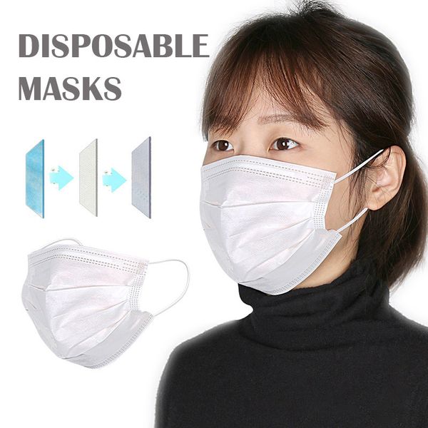 

10шт маска в наличии быстрая доставка белый нетканый одноразовые антипылевые маски для лица рот