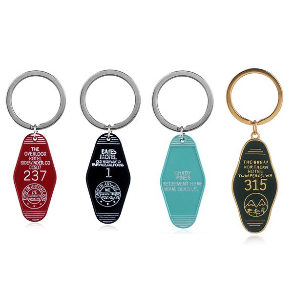 

movie twin peaks keychain the great northern l 315 metal keyring 4 colors enamel pendant for man women fashion jewelry, Silver